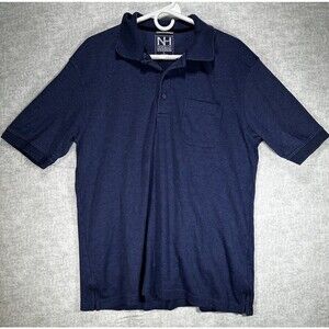 North Hudson Performance Polo Shirt Mens Large Blue Golf Polo Cotton Blend